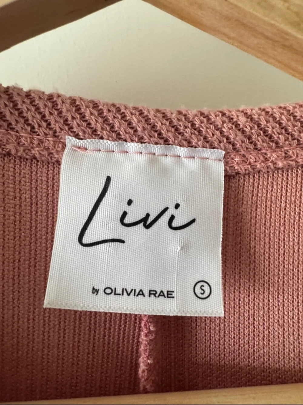 Olivia Rae Ribbed Short Sleeve Top in Dusty Rose - Picture 2 of 5